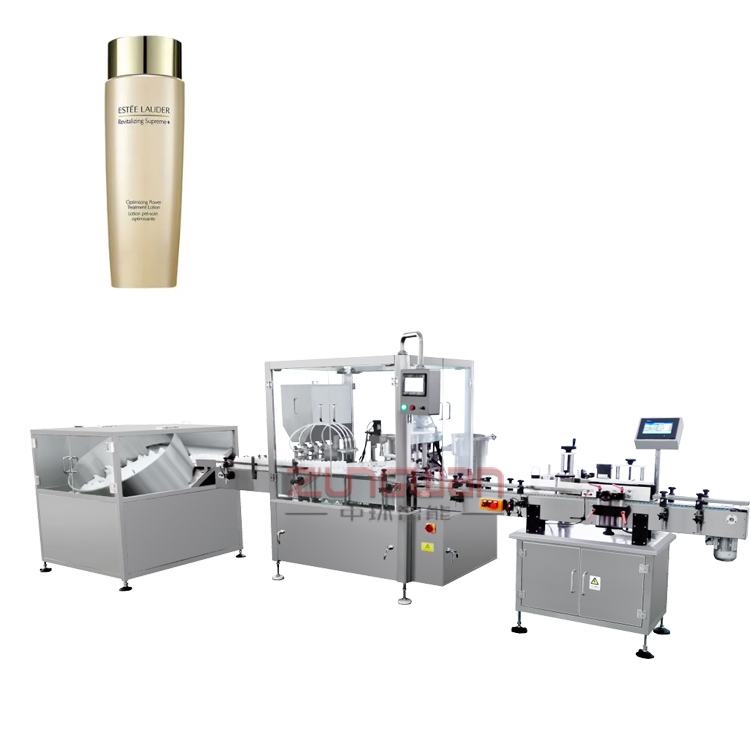 上海市護(hù)膚品液體全自動灌裝機(jī)，量大從優(yōu)膠原水乳液灌裝旋蓋機(jī)
